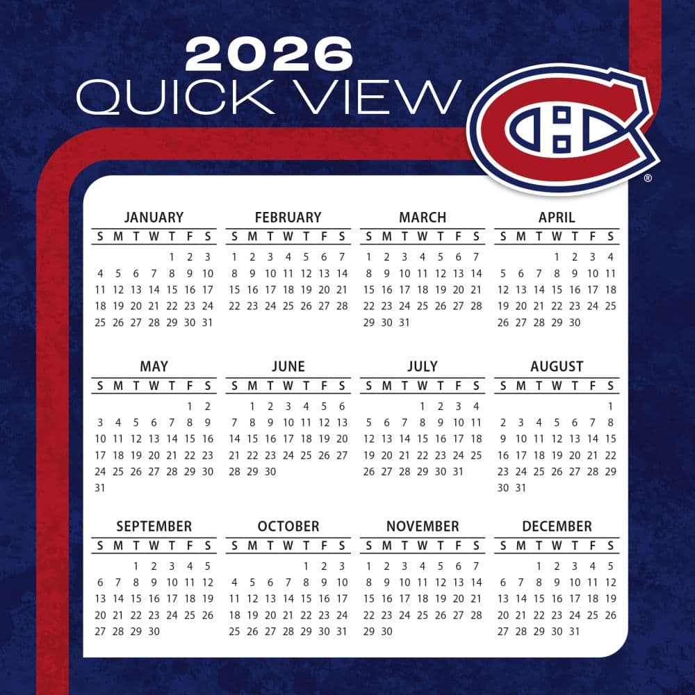 NHL Montreal Canadiens 2026 Desk Calendar Fourth Alternate Image