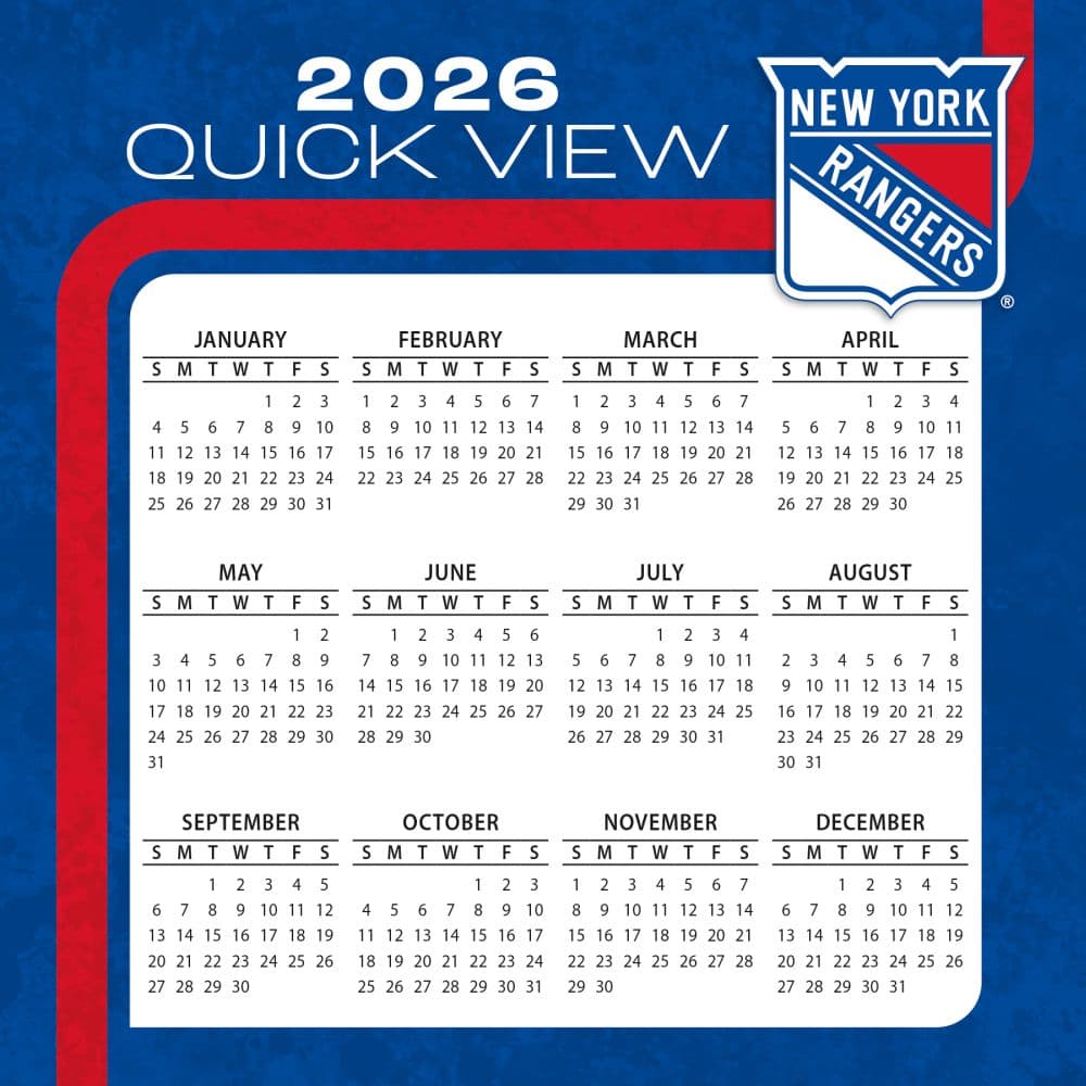 NHL New York Rangers 2026 Desk Calendar Fourth Alternate Image