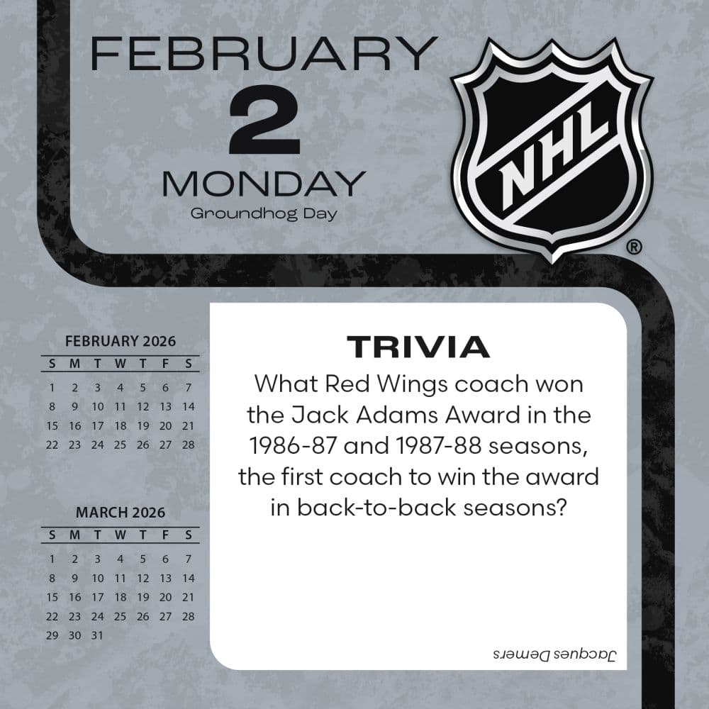 NHL All Team 2026 Desk Calendar Third Alternate Image