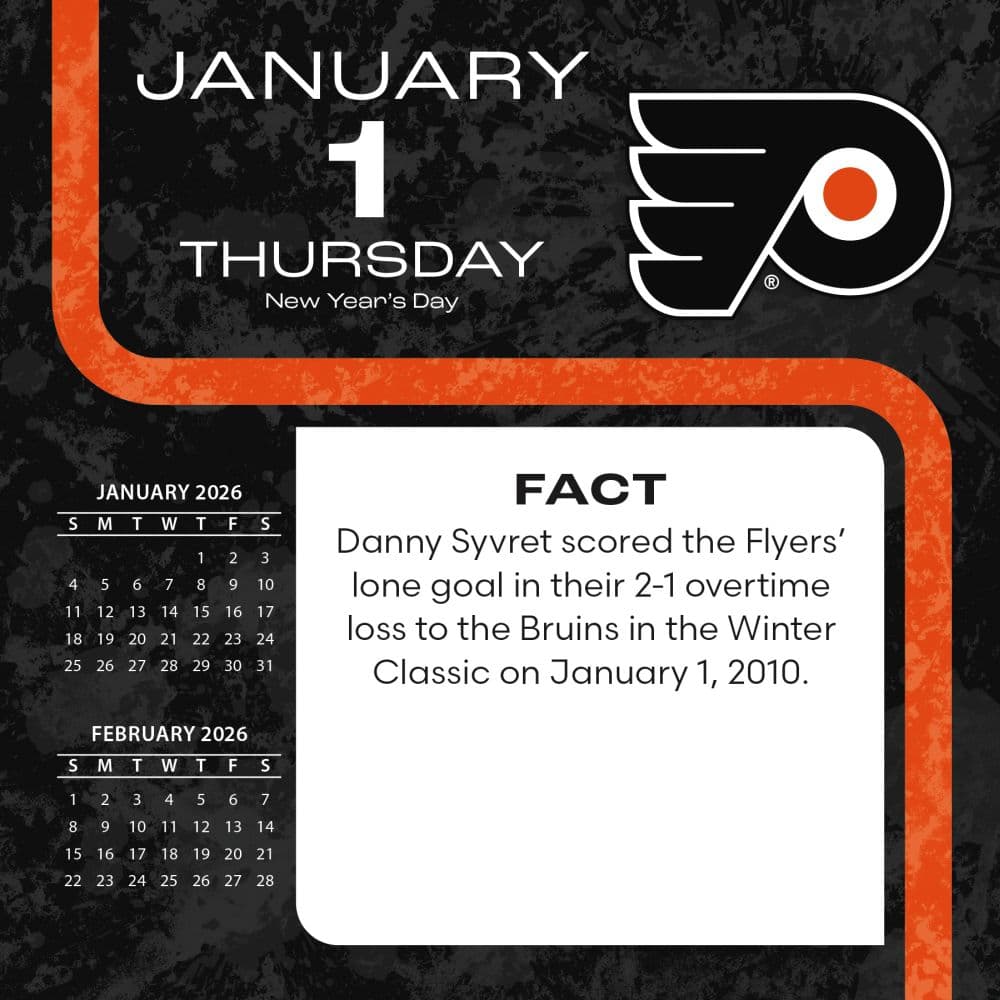 NHL Philadelphia Flyers 2026 Desk Calendar Second Alternate Image