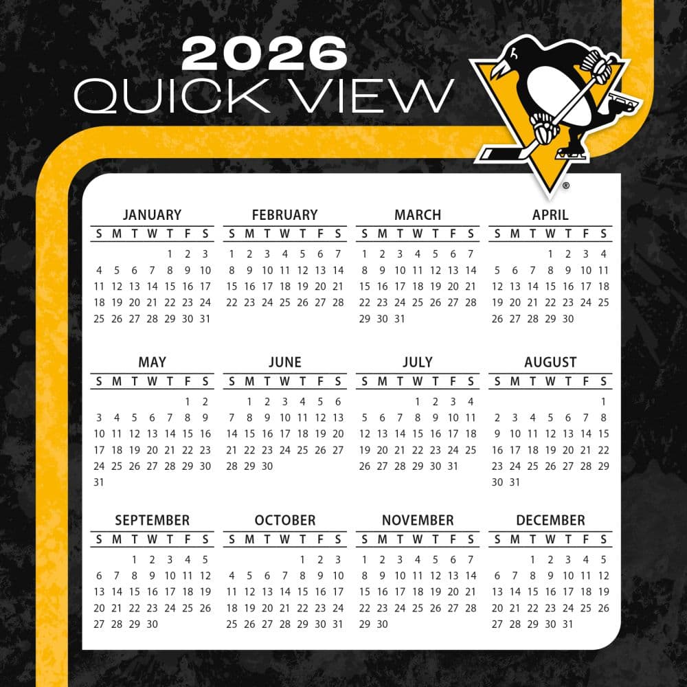 NHL Pittsburgh Penguins 2026 Desk Calendar Fourth Alternate Image