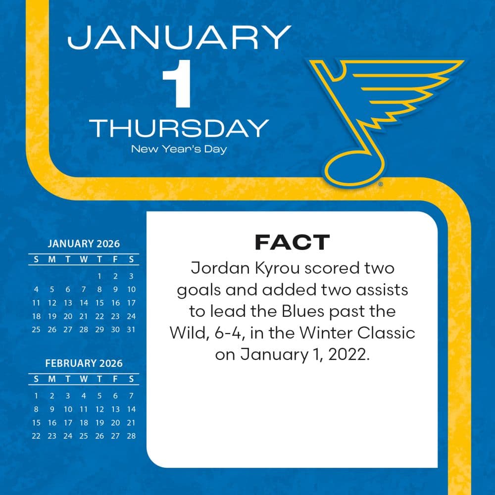 NHL St Louis Blues 2026 Desk Calendar Second Alternate Image