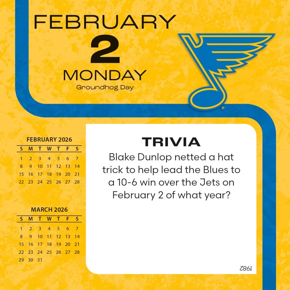 NHL St Louis Blues 2026 Desk Calendar Third Alternate Image