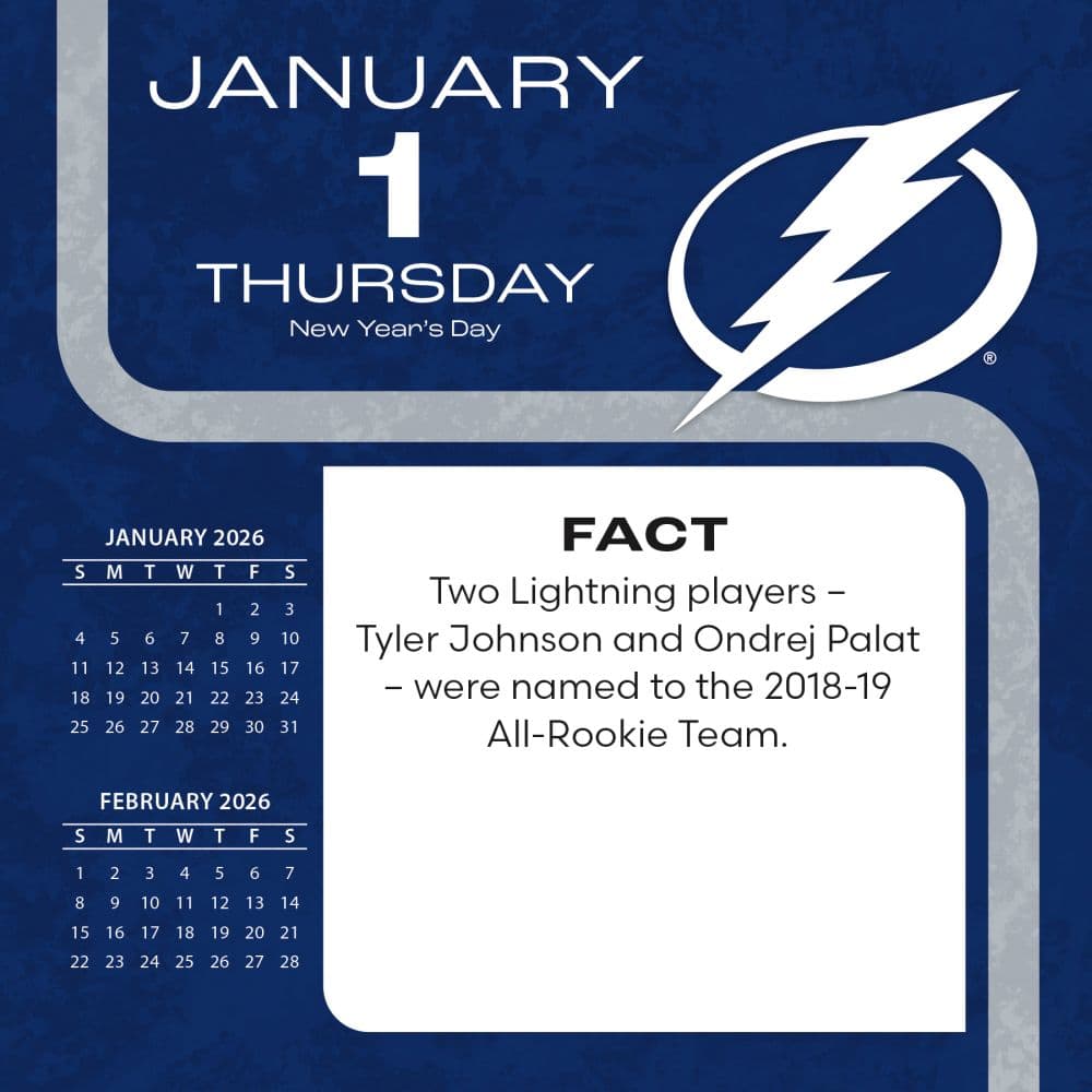 NHL Tampa Bay Lightning 2026 Desk Calendar Second Alternate Image