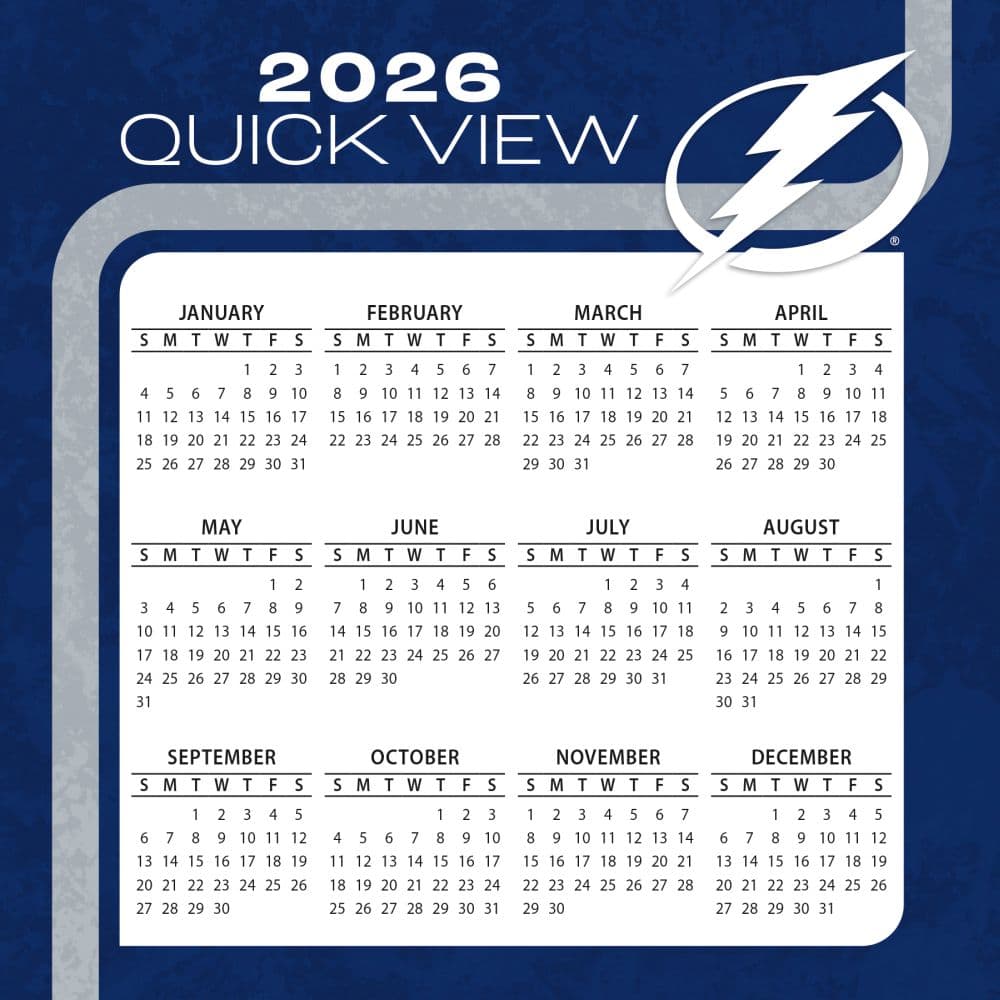 NHL Tampa Bay Lightning 2026 Desk Calendar Fourth Alternate Image