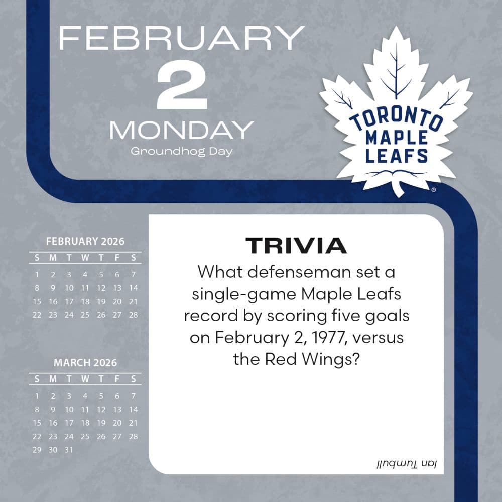 NHL Toronto Maple Leafs 2026 Desk Calendar Third Alternate Image