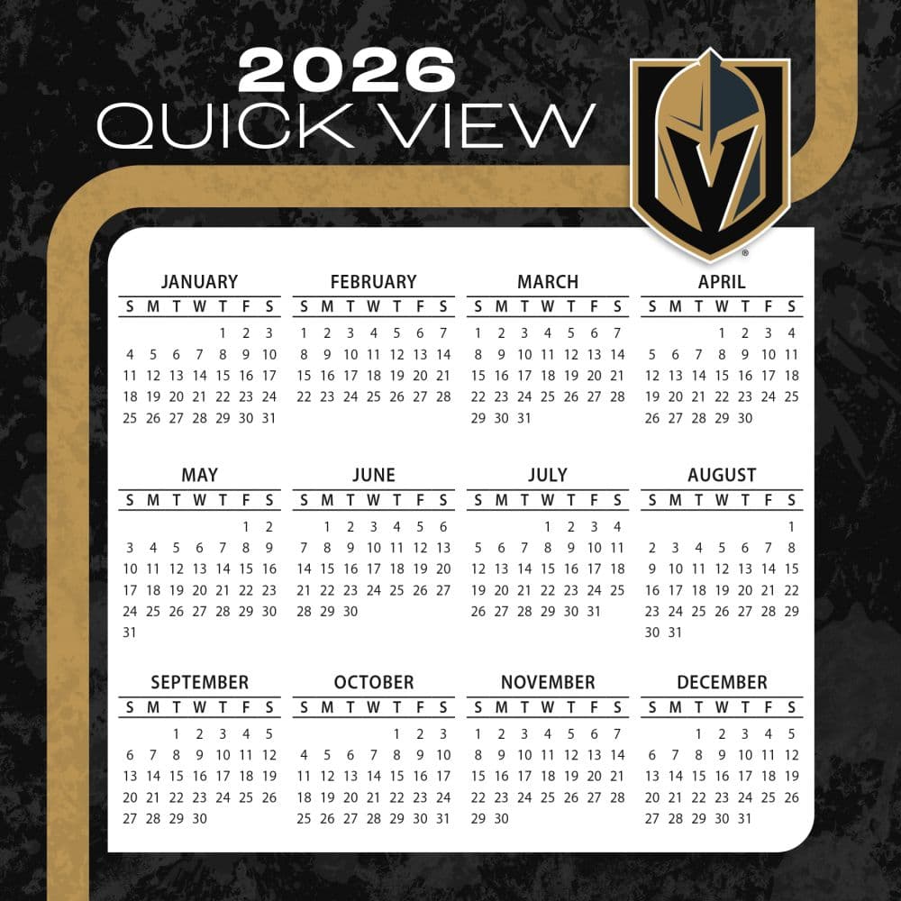 NHL Vegas Golden Knights 2026 Desk Calendar Fourth Alternate Image