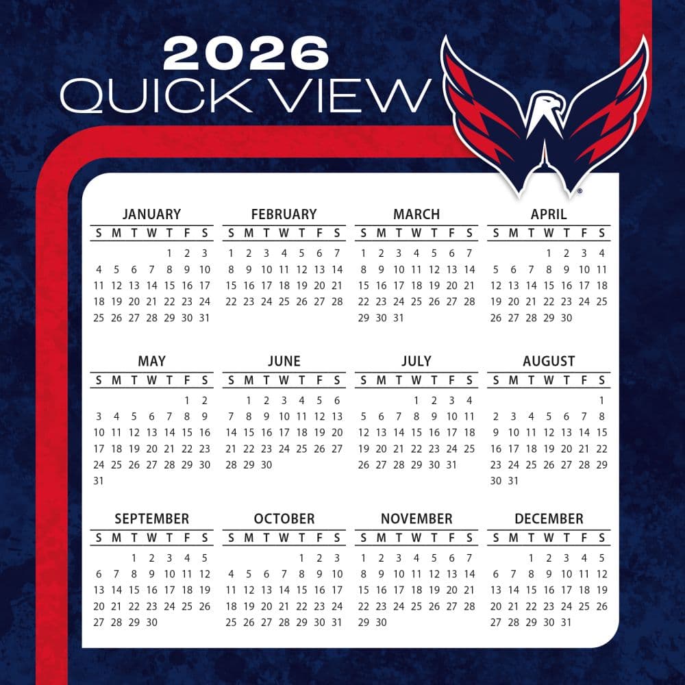 NHL Washington Capitals 2026 Desk Calendar Fourth Alternate Image