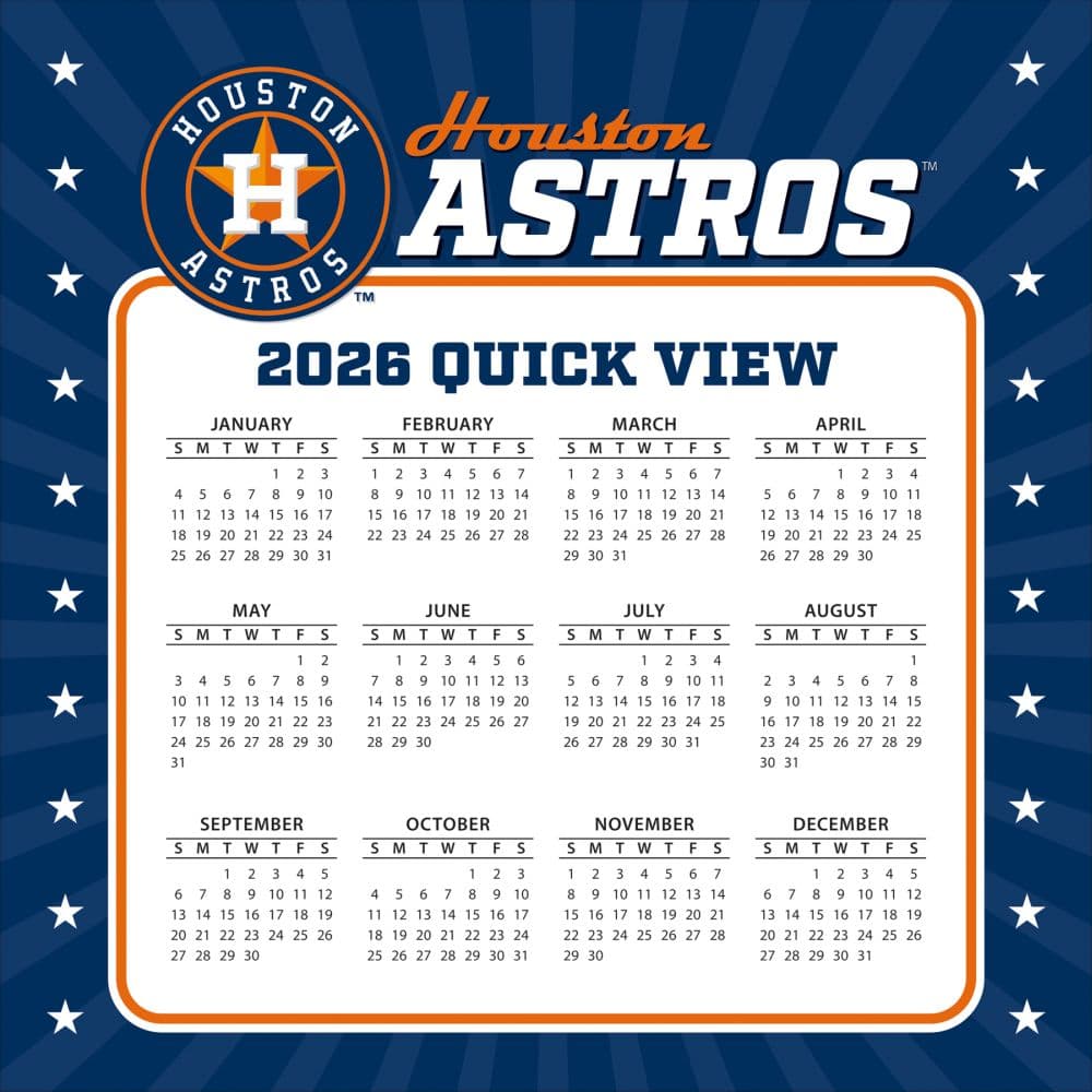 MLB Houston Astros 2026 Desk Calendar Fourth Alternate Image