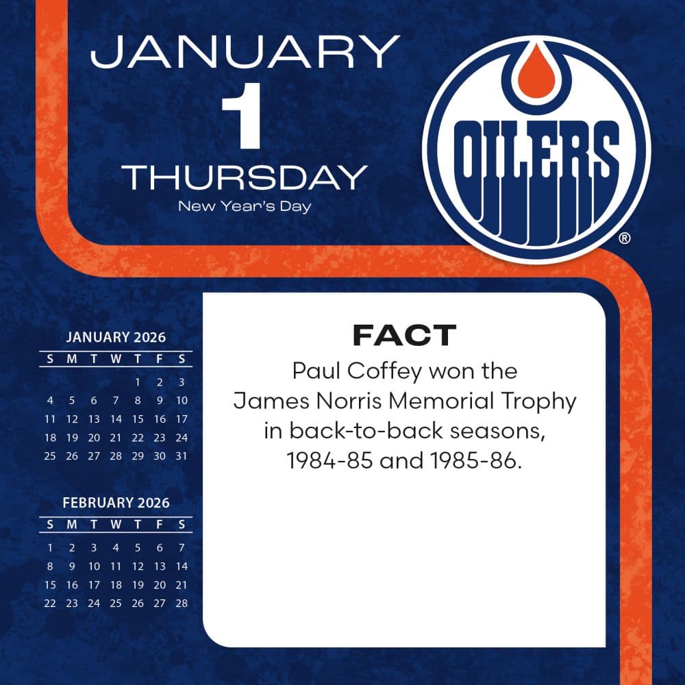 NHL Edmonton Oilers 2026 Desk Calendar Second Alternate Image