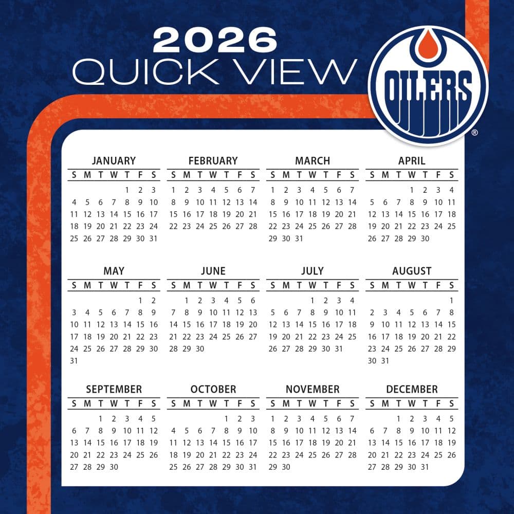 NHL Edmonton Oilers 2026 Desk Calendar Fourth Alternate Image
