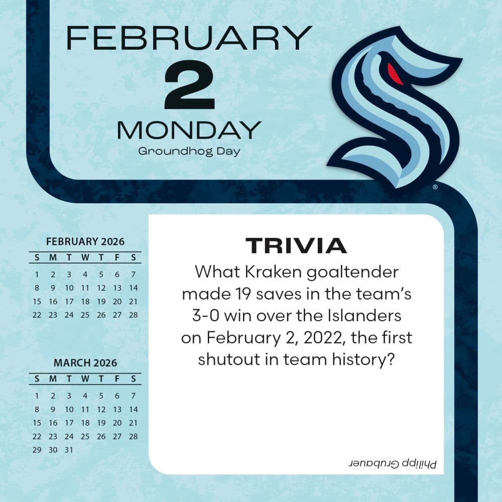 NHL Seattle Kraken 2026 Desk Calendar Third Alternate Image