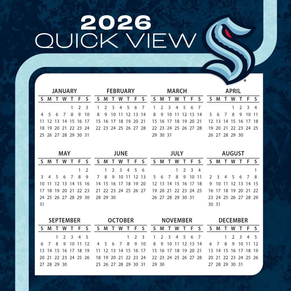 NHL Seattle Kraken 2026 Desk Calendar Fourth Alternate Image