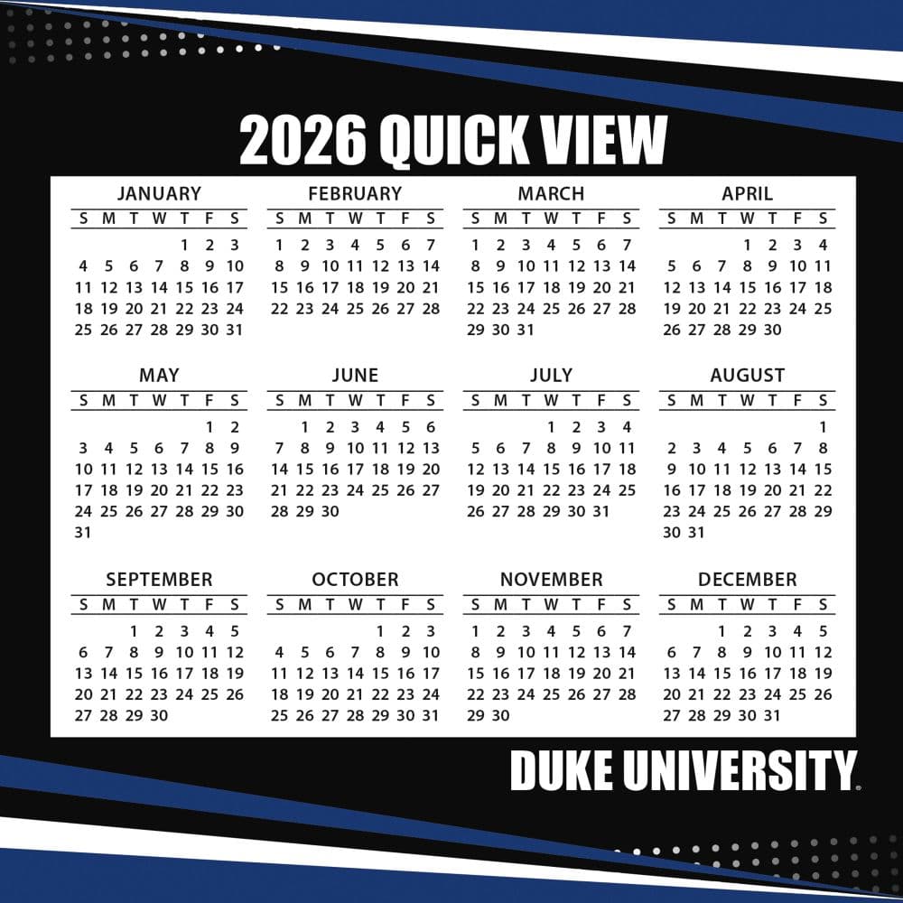 Duke Blue Devils 2026 Desk Calendar