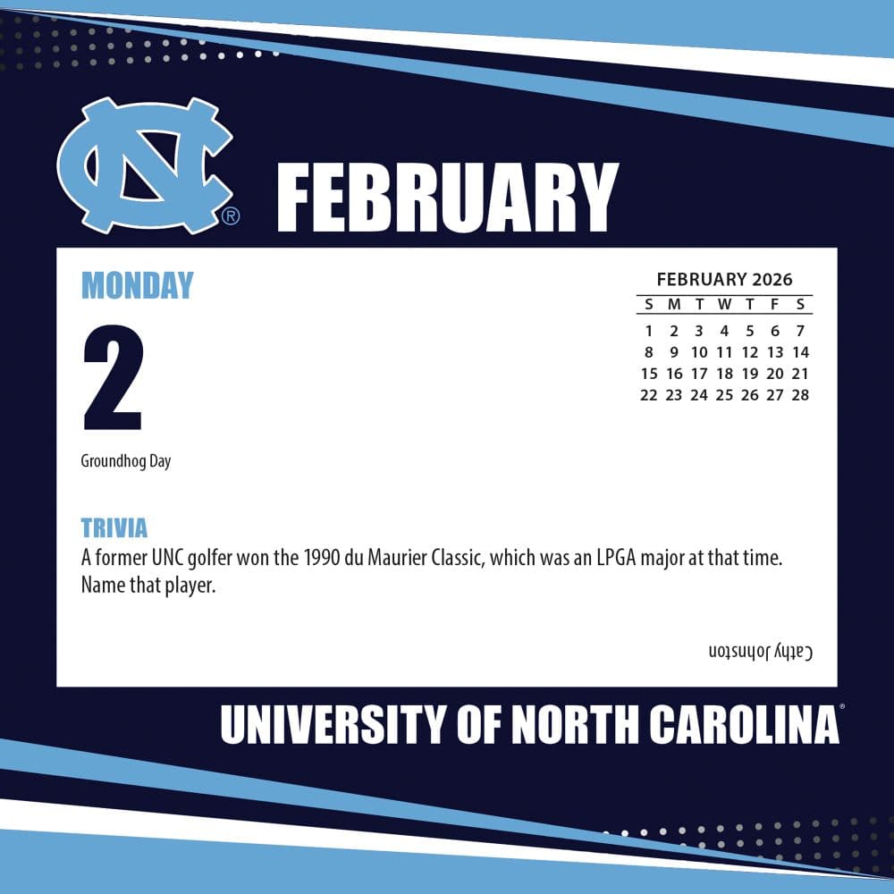 University of North Carolina Tar Heels 2026 Desk Calendar