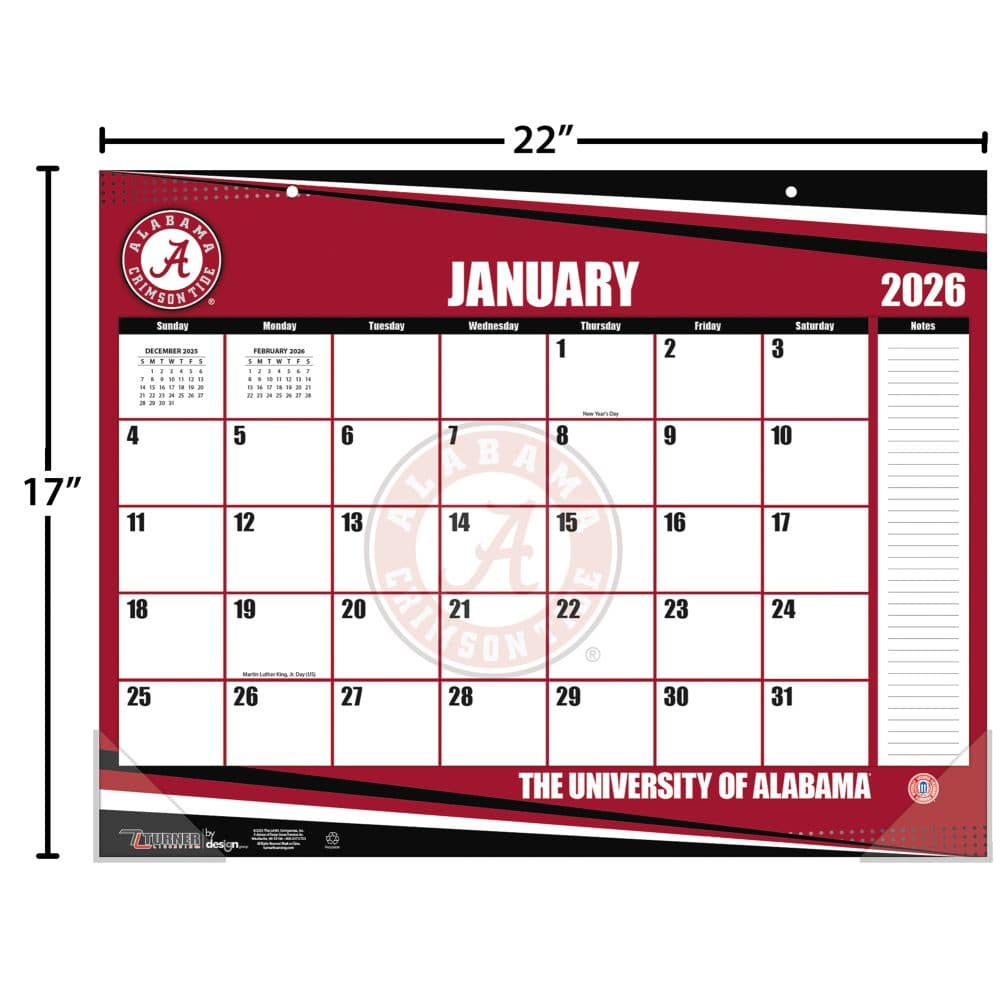 Alabama Crimson Tide 2026 Large Desk Pad