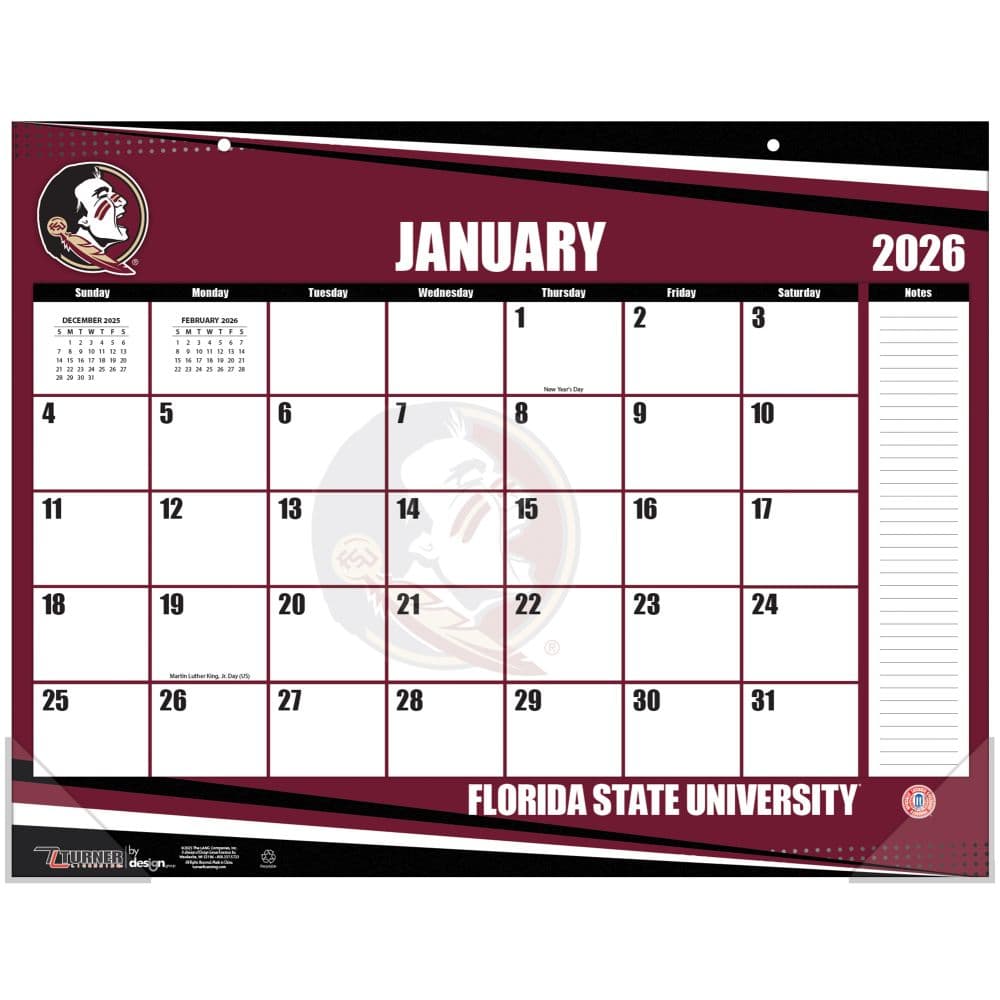 NCAA Florida State Seminoles 2026 Desk Calendar First Alternate Image