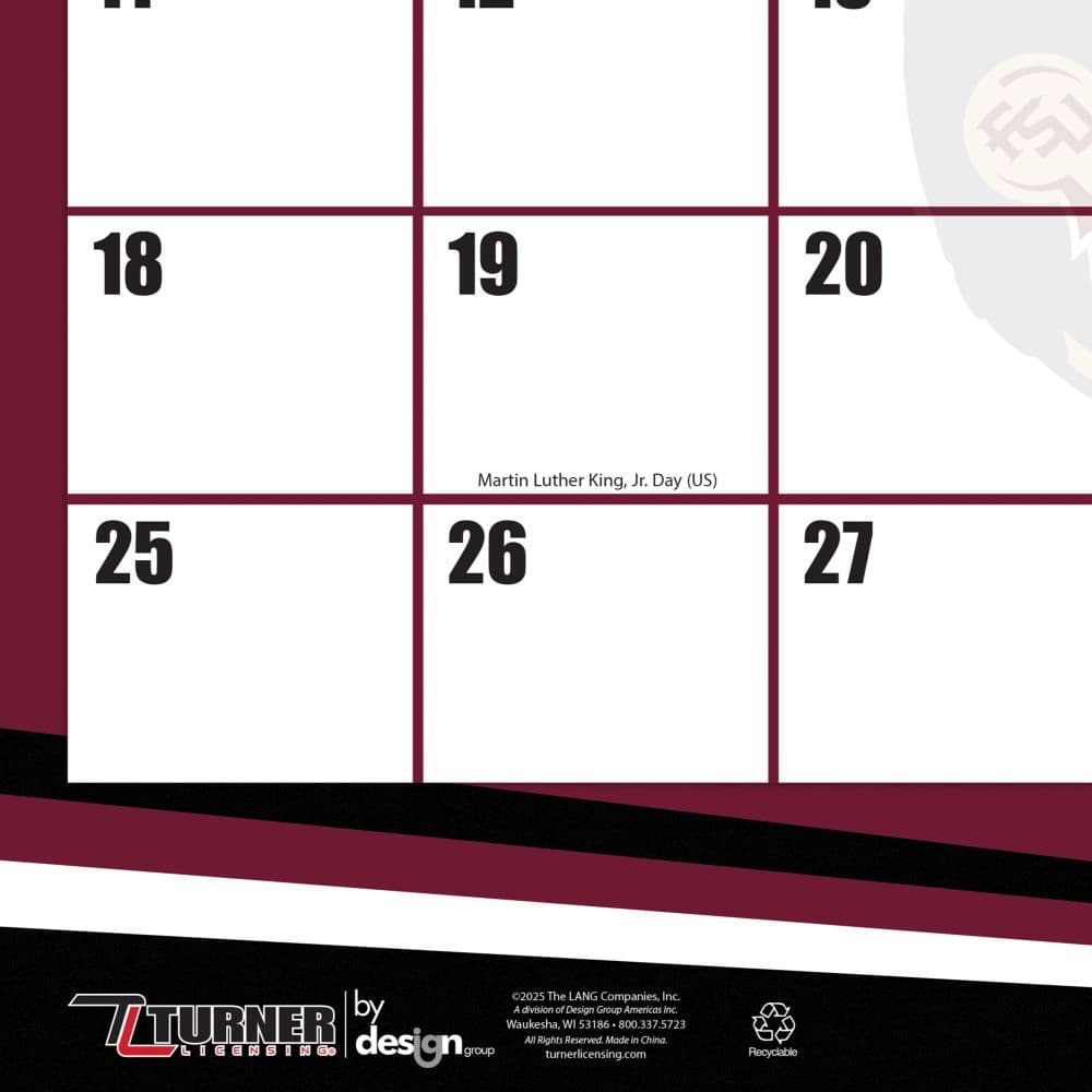 NCAA Florida State Seminoles 2026 Desk Calendar Third Alternate Image