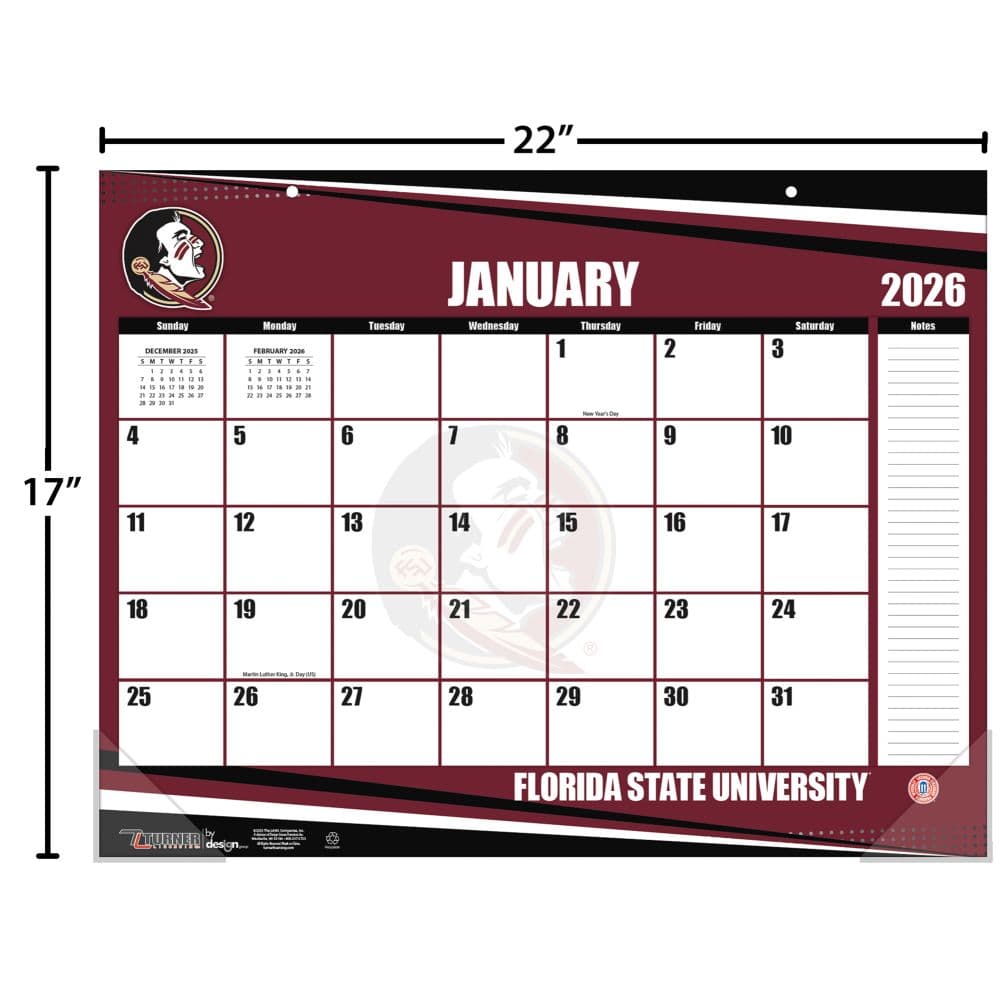 NCAA Florida State Seminoles 2026 Desk Calendar Fourth Alternate Image