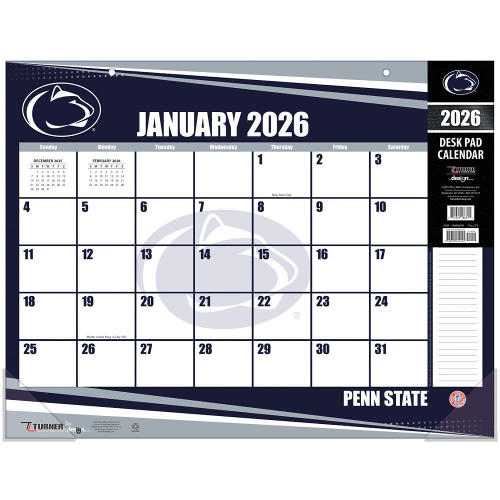NCAA Penn State Nittany Lions 2026 Desk Calendar Main Product Image