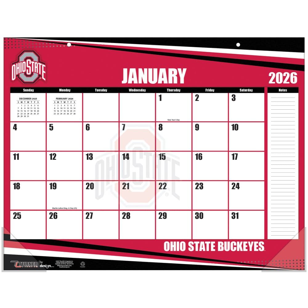 NCAA Ohio State Buckeyes 2026 Desk Calendar First Alternate Image
