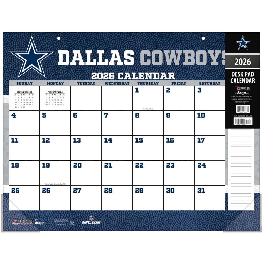 NFL Dallas Cowboys 2026 Desk Calendar Main Product Image