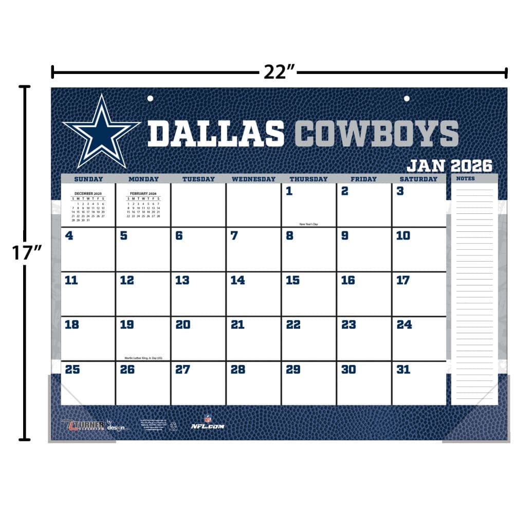 NFL Dallas Cowboys 2026 Desk Calendar Fourth Alternate Image
