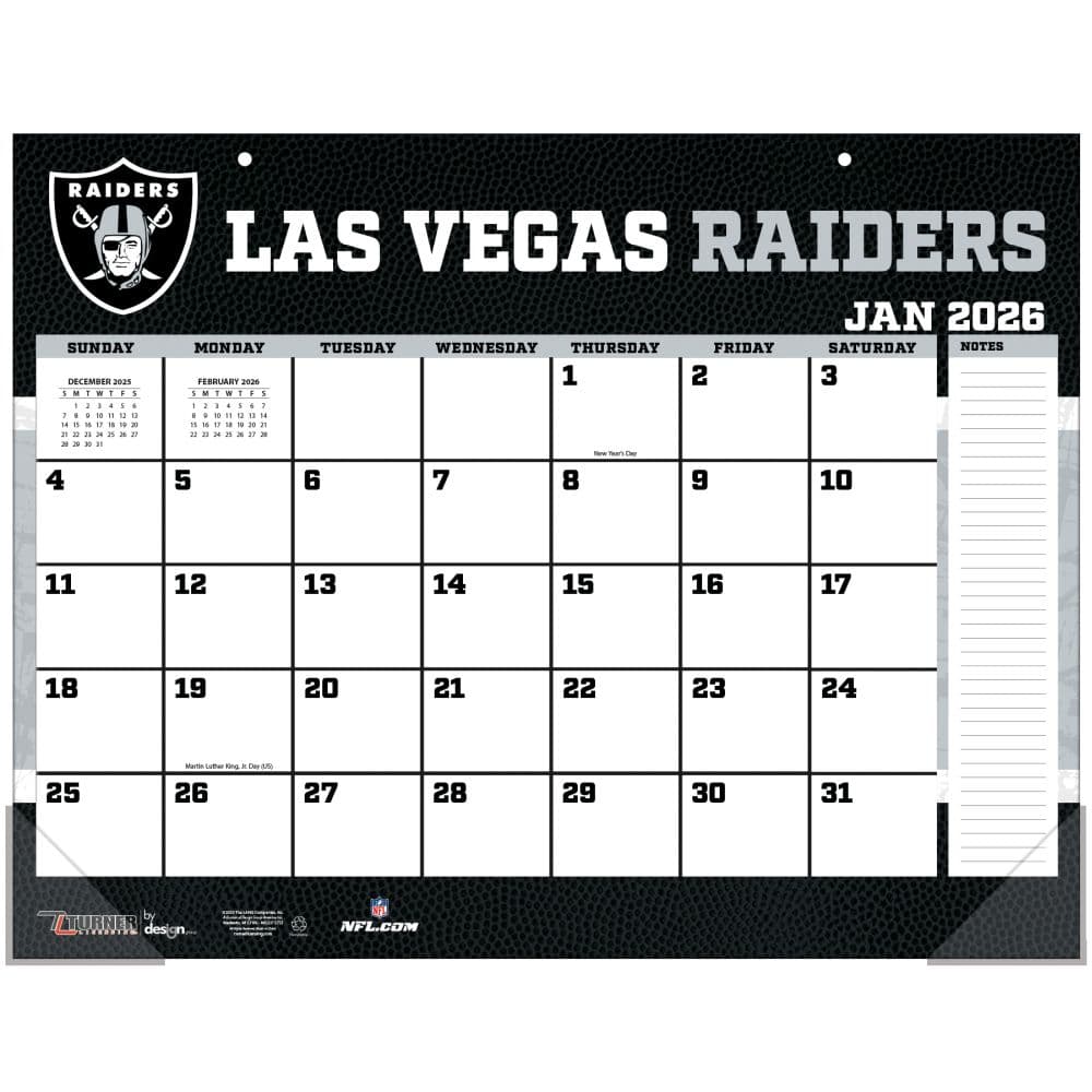 NFL Las Vegas Raiders 2026 Desk Calendar First Alternate Image