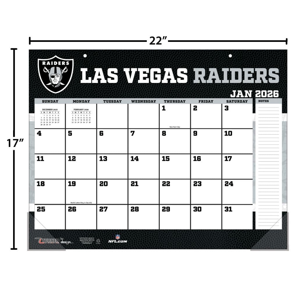 NFL Las Vegas Raiders 2026 Desk Calendar Fourth Alternate Image