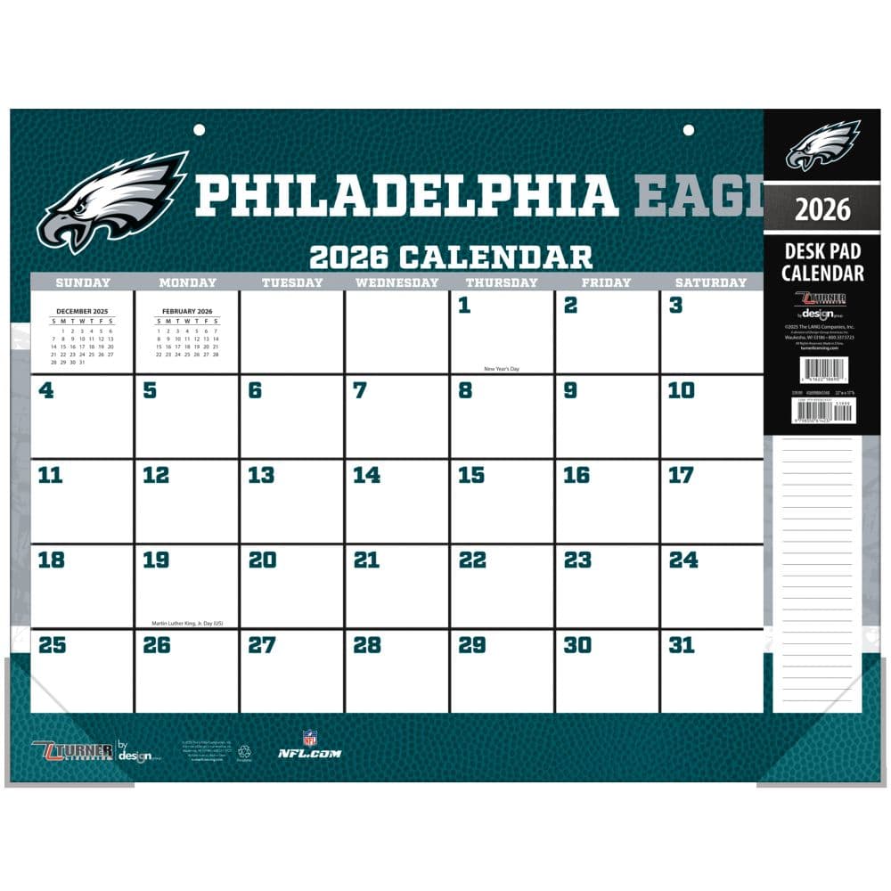 NFL Philadelphia Eagles 2026 Desk Calendar Main Product Image