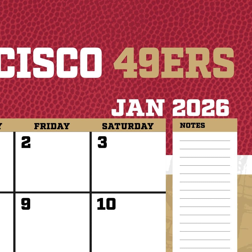 NFL San Francisco 49ers 2026 Desk Calendar Second Alternate Image