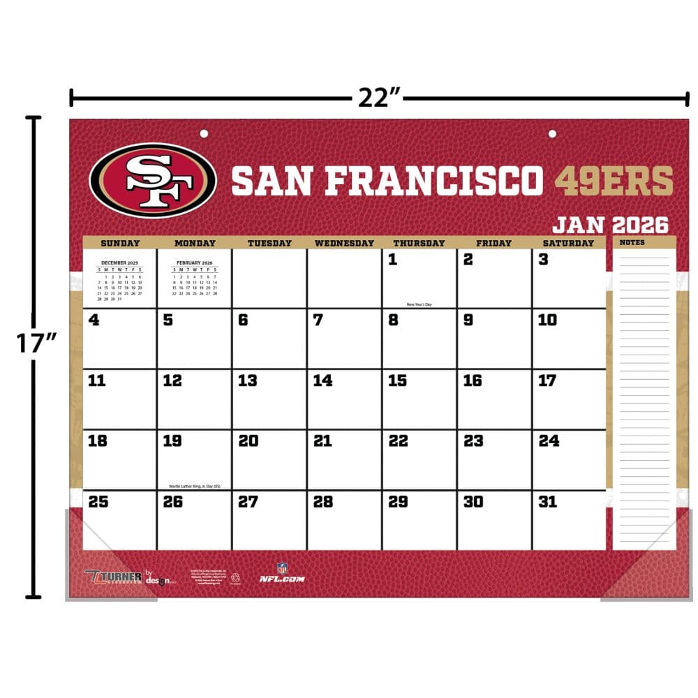 NFL San Francisco 49ers 2026 Desk Calendar Fourth Alternate Image