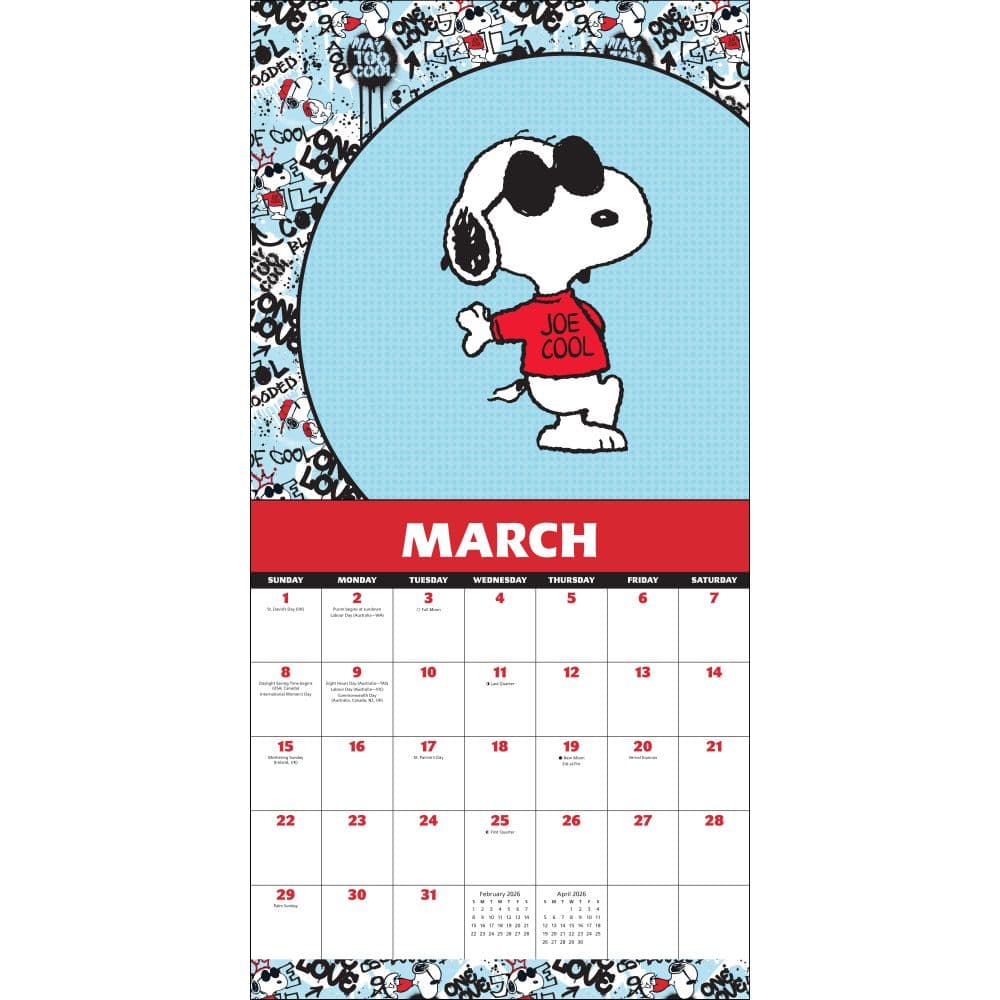 Peanuts Snoopy 2026 Wall Calendar - Calendars.com
