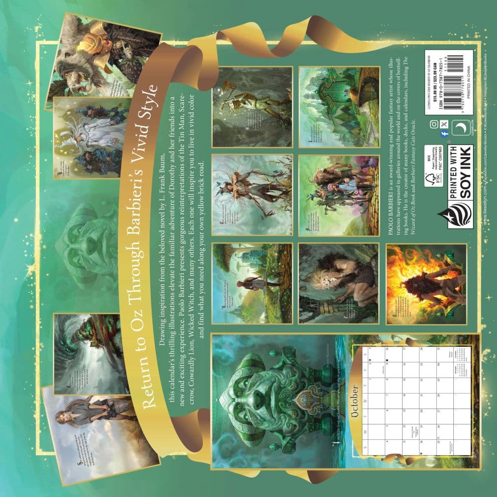 Wizard of Oz 2026 Wall Calendar, 12'' X 12'', 12-Month Calendar with Stapled Binding