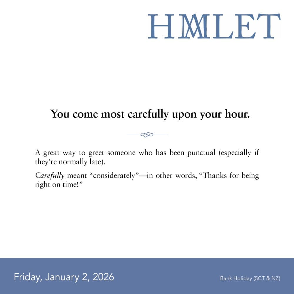 Everyday Shakespeare 2026 Desk Calendar First Alternate Image