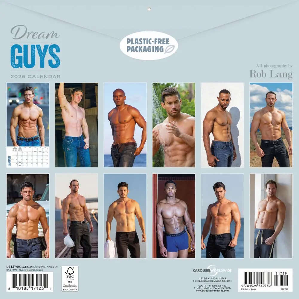 Dream Guys 2026 Wall Calendar