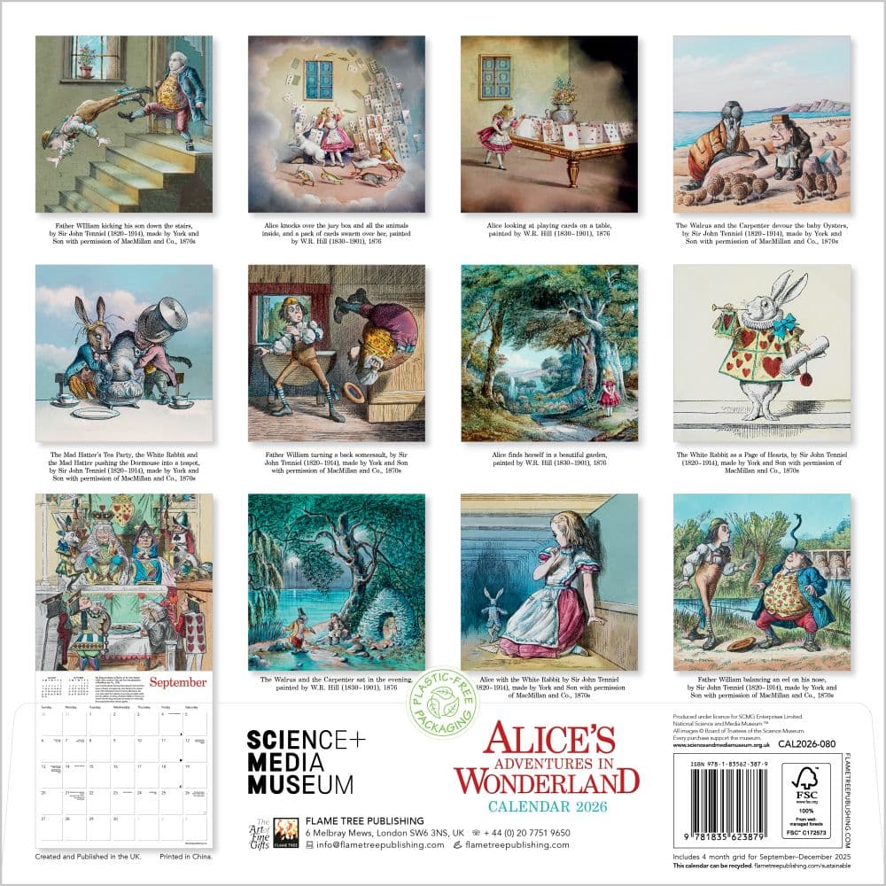Alice Adventures In Wonderland 2026 Wall Calendar First Alternate Image