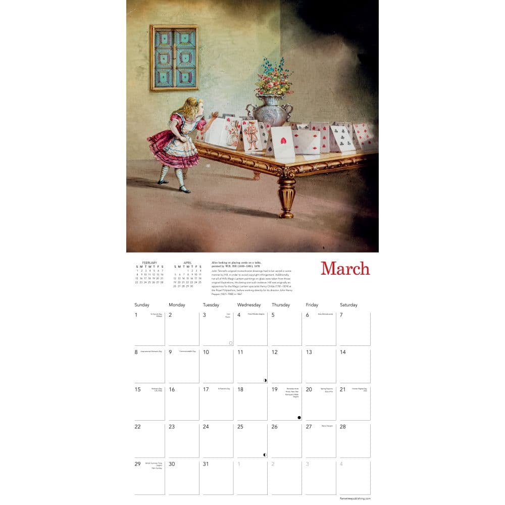 Alice Adventures In Wonderland 2026 Wall Calendar Second Alternate Image