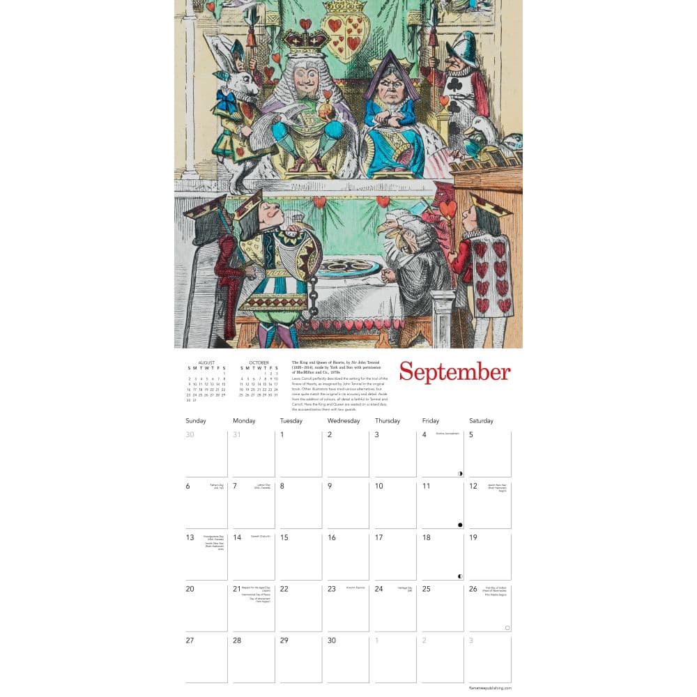 Alice Adventures In Wonderland 2026 Wall Calendar Third Alternate Image