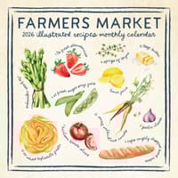 image Farmers Market Illustrated Recipes 2026 Wall Calendar Main Product Image
