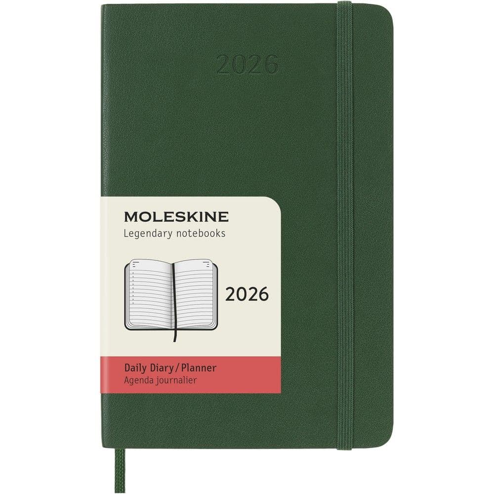 Moleskine Soft Cover Pocket Myrtle Green 12 Month Daily Planner Main Product Image
