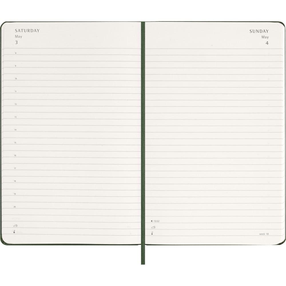Moleskine Large Hard Cover Myrtle Green 12 Month 2026 Daily Planner Fourth Alternate Image