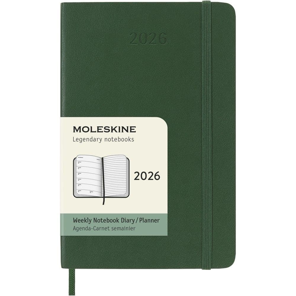 Moleskine Soft Cover Pocket Myrtle Green 12 Month 2026 Weekly Planner Main Image