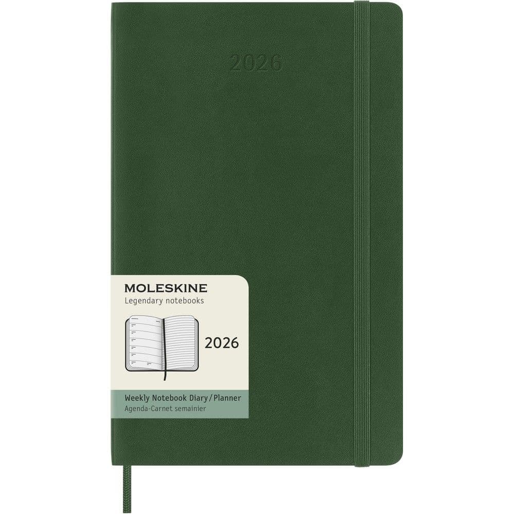 Moleskine Soft Cover Large Myrtle Green 12 Month 2026 Weekly Planner Main Image