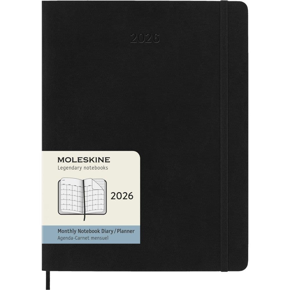 Moleskine Monthly Extra Large Black Soft Cover 12 Month 2026 Planner Main Image