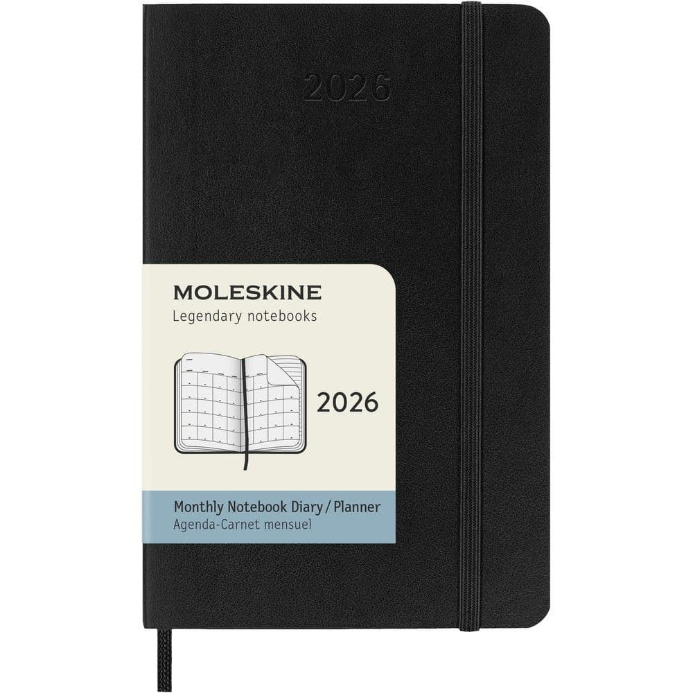 Moleskine Monthly Pocket Black Soft Cover 12 Month 2026 Planner Main Image