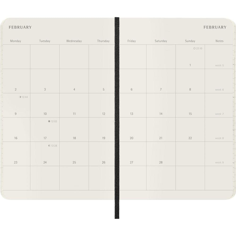 Moleskine Monthly Pocket Black Soft Cover 12 Month 2026 Planner Fourth Alternate Image