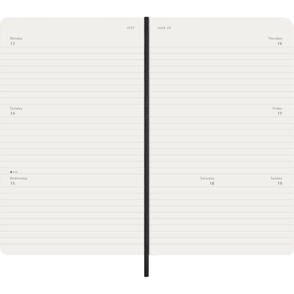 Moleskine Large Horizontal Black Soft Cover 12 Month Weekly 2026 Planner Fourth Alternate Image