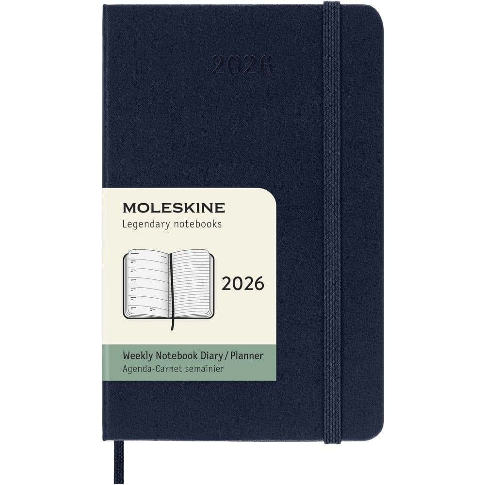 Moleskine Pocket Blue Weekly Hard Cover 12 Month 2026 Planner Main Image