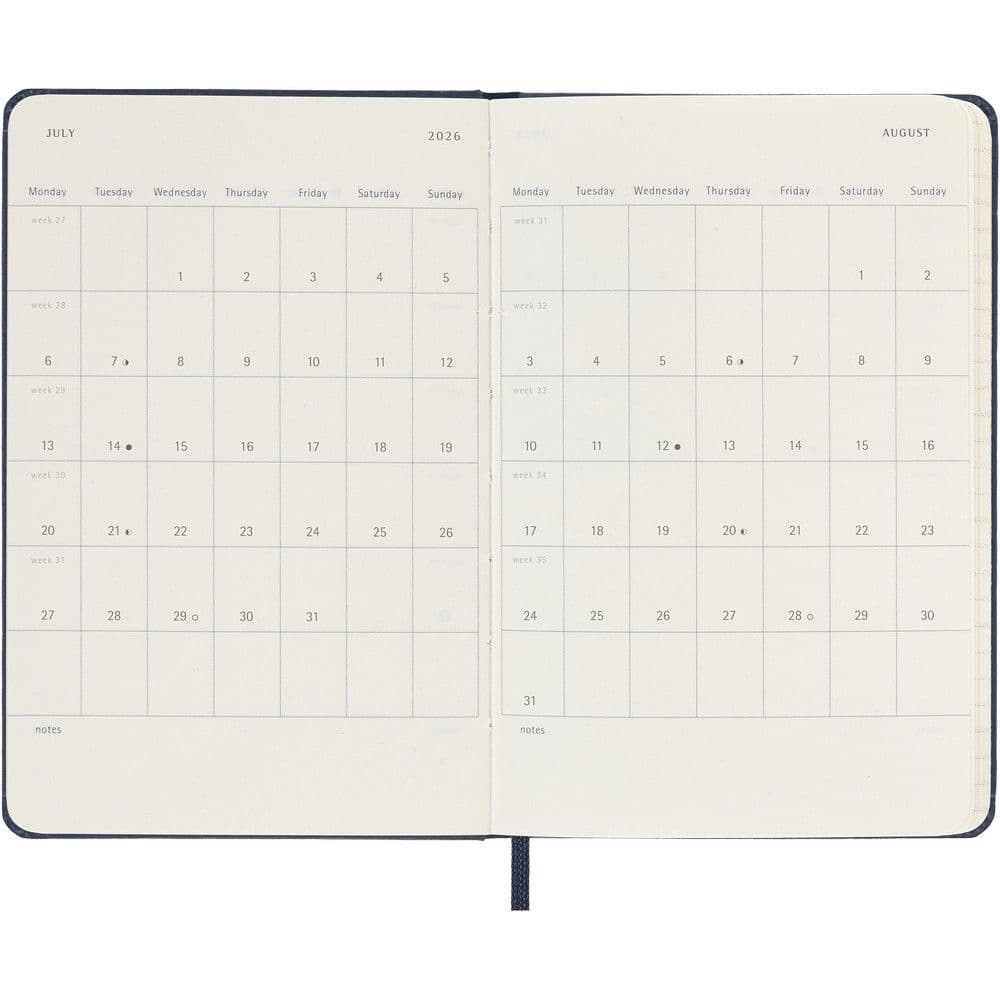 Moleskine Pocket Blue Weekly Hard Cover 12 Month 2026 Planner Fifth Alternate Image